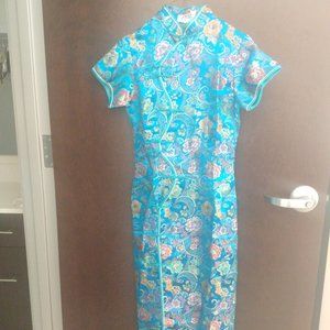 Brand New - Classical Long Chinese Dress - Small - Blue